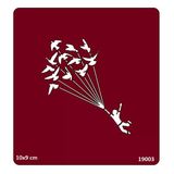 Balon Gibi Uçan Kuşlar Stencil Süsleme Ve Boyama Kalıbı