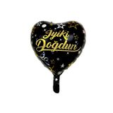 Balon Kalp Şekilli Iyiki Doğdun Yazılı Folyo Balon (SİYAH)