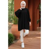 Balon Kol Triko Tunik Siyah HM2519