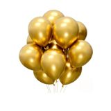 Balon Parlak Metalik Helyum Balon 10 Adet (GOLD)