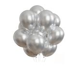 Balon Parlak Metalik Helyum Balon 10 Adet (GÜMÜŞ)