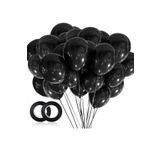 Balon Parlak Metalik Helyum Balon 10 Adet (SİYAH)