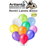Balon Renkli Lateks 25 Adet Renkli Balon 10'' Canlı Renkler Parti Doğum Günü Süsleme Malzemeleri Balon 26 cm