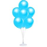Balon Standı ve 7 Adet Metalik Açık Mavi Balon Seti