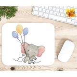 Balon Tutan Sevimli Fil Baskılı Özel Tasarım Dikdörtgen Kaydırmaz Mousepad - Dağ