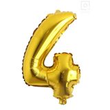 BALONBURADA 40 Cm Gold Altın Sarısı Dore Büyük Folyo 4 Rakam Balon 16 Inc Parti Sayı Doğumgünü