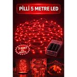 Baloncu Dede 5 Metre Kırmızı Peri Led Işık Pilli Yanıp Sönen Özel Gün Doğum Günü Süslemesi