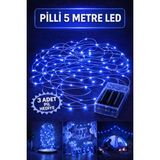 Baloncu Dede 5 Metre Peri LED Işık Pilli Yanıp Sönen Özel Gün Doğum Günü Süslemesi Sevgililer Günü - Mavi
