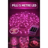 Baloncu Dede 5 Metre Peri LED Işık Pilli Yanıp Sönen Özel Gün Doğum Günü Süslemesi Sevgililer Günü - Pembe