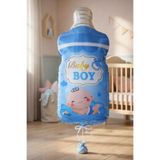 Baloncu Dede 55 Cm Baby Boy Yazılı Biberon Folyo Balon Erkek Çocuk Bebek Partisi Süsleme