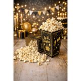 Baloncu Dede Doğum Günü Parti ve Organizasyon İçin Siyah Gold “İyi ki Doğdun” Popcorn Kutusu 8 Adet
