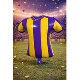 Baloncu Dede Futbol Forma Folyo Balon 45 cm Sarı Lacivert Taraftar Temalı Doğum Günü Parti Süsü