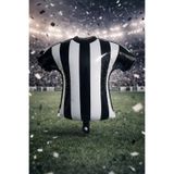 Baloncu Dede Futbol Forma Folyo Balon 45 cm Siyah Beyaz Taraftar Temalı Doğum Günü Parti Süsü