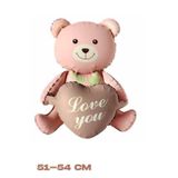 Baloncu Dede I Love You Yazılı Pembe Ayıcık Helyum Balon Sevgili ve Özel Gün İçin Balon