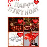 Baloncu Dede Kalpli Balon Happy Birthday Folyo Balon Kalpli Mum Seti Gül Kurusu Set Sevgililer Doğum Günü Helyum