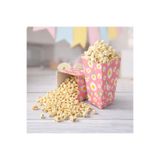 Baloncu Dede Karton Papatya Desenli Popcorn Kutusu 8x11,5 cm 8 Adet Patlamış Mısır Kutusu Doğum Günü Parti Süs
