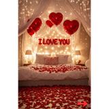 Baloncu Dede Kırmızı Kalpli Folyo Balon Seti I Love You Yazılı Balon Helyum Uyumlu Sevgili Özel Gün