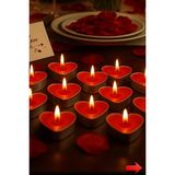 Baloncu Dede Kırmızı Kalpli Mum 10'lu Paket Tealight Romantik Masa Süslemesi Özellikleri ile
