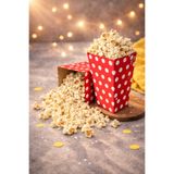 Baloncu Dede Kırmızı Puantiyeli Popcorn Kutusu 8x11,5 cm 8 Adet Patlamış Mısır Kutusu Parti