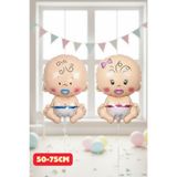 Baloncu Dede Kız ve Erkek Çocuk Folyo Balon Baby Shower Parti Cinsiyet Belirleme Partisi Malzemeleri Balonları