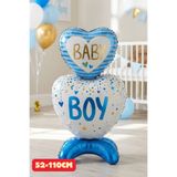 Baloncu Dede Mavi Ayaklı Baby Boy Folyo Balon Baby Shower Parti Cinsiyet Belirleme Cinsiyet Partisi Malzemeleri