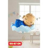 Baloncu Dede Mavi Bulut ve Çocuk Folyo Balon Baby Shower Cinsiyet Belirleme Partisi Süs Hastane