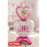 Baloncu Dede Pembe Ayaklı Baby Girl Folyo Balon Baby Shower Parti Cinsiyet Belirleme Cinsiyet Partisi Malzemeleri