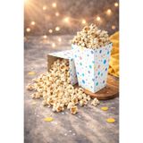 Baloncu Dede Renkli Konfetili Popcorn Kutusu 8x11,5 cm 8 Adet Patlamış Mısır Kutusu Parti Süs
