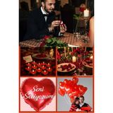 Baloncu Dede Romantik Yemek Süsleme Seti Seni Seviyorum Folyo Balon Kalpli Mum Gül Kurusu Evlilik Teklifi Paketi - Kırımızı