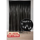 Baloncu Dede Siyah Parlak Duvar Süsü Duvar ve Kapı Perdesi 1x2 Metre Doğum Günü Kutlama Süsü