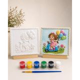 Baloncu Kız Temalı 17X12CM 3D Taş Tozu Kabartma Pano Boyama Seti