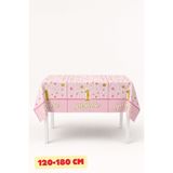 Baloncu Nene 1 Yaş Pembe Masa Örtüsü 120x180 Cm Kullan At Doğum Günü Masa Örtüsü Kız Çocuk Parti Süsü