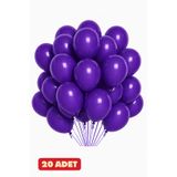 Baloncu Nene 20 Adet Mor Balon | Koyu Mor Balon | Parti Balonu | Doğum Günü Balonları