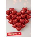 Baloncu Nene 25 Adet Küçük Kırmızı Kalp Folyo Balon Sevgililer Günü Evlilik Teklifi Romantik Kutlama Süs Malzeme