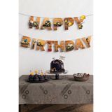 Baloncu Nene 3D Kesim İnşaat Temalı Happy Birthday Yazısı Doğum Günü Banner Süsleme
