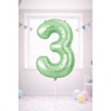 Baloncu Nene 76 CM Retro Yeşil 3 Rakam Sayı Yaş Balon Folyo Doğum Günü Parti Süsü