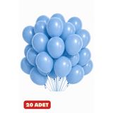 Baloncu Nene Açık Pastel Bebek Mavi Balon 20 Adet Doğum Günü Parti Süsleme Baby Shower Erkek Çocuk Kutlama Balonu
