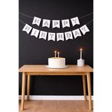 Baloncu Nene Beyaz Karton Happy Bırthday Gümüş Yazılı Doğum Günü Banner Doğum Günü Süsleri Doğum Günü Balonları