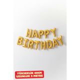 Baloncu Nene Gold Happy Bırthday Folyo Set Balon Doğum Günü Helyum Doğum Günü Süs Kutlama Çocuk Doğum Günü