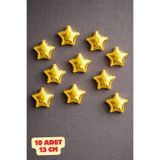 Baloncu Nene Gold Yıldız Folyo Balon 13 cm 10 Adet Duvar Süsü Parti Süsleme Doğum Günü Mini Altın Balon