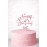Baloncu Nene Happy Birthday Yazılı Pasta Süsü Pembe Pleksi Pasta Üstü Doğum Günü Süsleme