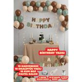 Baloncu Nene Happy Bırthday Yazısı 10 Okaliptus 10 Kum 10 Kahverengi Balon Parti Doğum Günü Konsepti Parti Seti