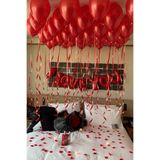 Baloncu Nene I Love You Folyo Balon Seti Kırmızı Balon Kalpli Mum Gül Yaprağı Romantik Süsleme Paketi