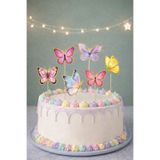 Baloncu Nene Kelebek Pasta Süsü 6 Adet Karton Cupcake ve Pasta Üstü Parti Dekoru