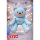 Baloncu Nene Mavi Ayıcık Happy Birthday Folyo Balon Doğum Günü Helyum Doğum Günü Süs Kutlama Çocuk Doğum Günü