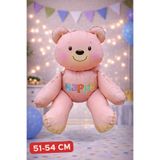 Baloncu Nene Pembe Ayıcık Happy Birthday Folyo Balon Doğum Günü Helyum Doğum Günü Süs Kutlama Çocuk Doğum Günü