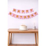 Baloncu Nene Pembe Karton Happy Bırthday Gold Yazılı Doğum Günü Banner Doğum Günü Süsleri Doğum Günü Balonları