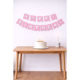 Baloncu Nene Pembe Karton Happy Bırthday Yazısı Doğum Günü Banner Doğum Günü Süsleri Doğum Günü Balonları