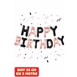 Baloncu Nene Siyah Rose Gold Happy Bırthday Folyo Set Balon Doğum Günü Helyum Doğum Günü Süs Kutlama Doğum Günü