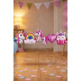 Baloncu Nene Unicorn Set Folyo Balon Doğum Günü Helyum Balon Doğum Günü Süs Kutlama Çocuk Doğum Günü Balon Süs
